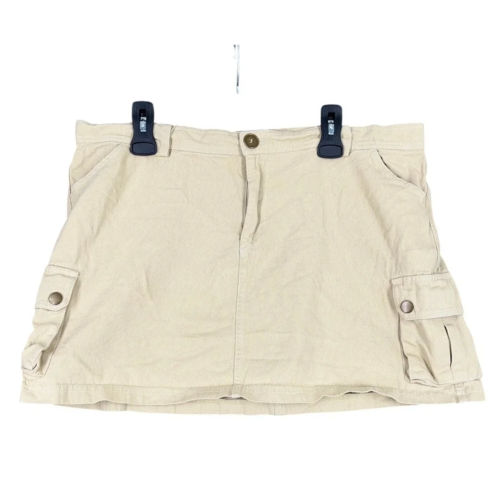 Princess Polly Skirt 14‎ Tan Cargo Micro Mini Short Utility Safari Grunge Punk
